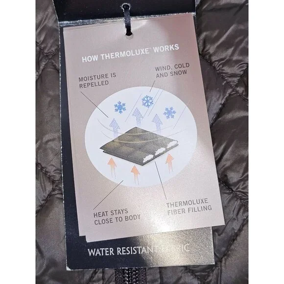 NWD Rainforest Women’s Brown Polyester Thermoluxe Puffer Jacket Size Small 1753 - Picture 9 of 14